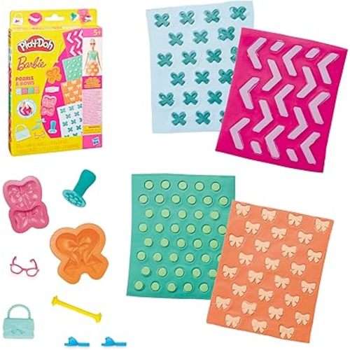 Play-Doh Barbie Pearls and Bows Accessory Pack, 4 Refill Pattern Sheets of Modeling Compound, 8 Fashion Accessories, Kids Arts and Crafts, Kids, 5+