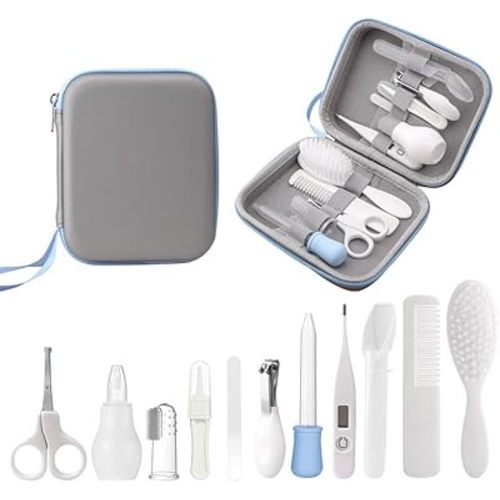 Baby Healthcare and Grooming Kit, Safety Newborn Nursery Baby Care Kit, with Hair Brush Comb, Nail Clipper, Thermometer, Pacifier Clip, Baby Registry Search, Newborn Essentials Girls Boys