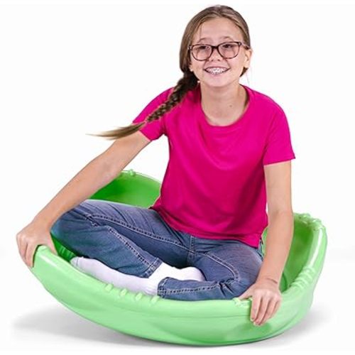 Simplay3 Rock and Spin Sensory XL Wobble Disk, Climbing Dome for Toddlers and Kids Rocking and Climbing, Indoor/Outdoor, Lime Sherbert, 1 Pack, Ages 2-12 Years