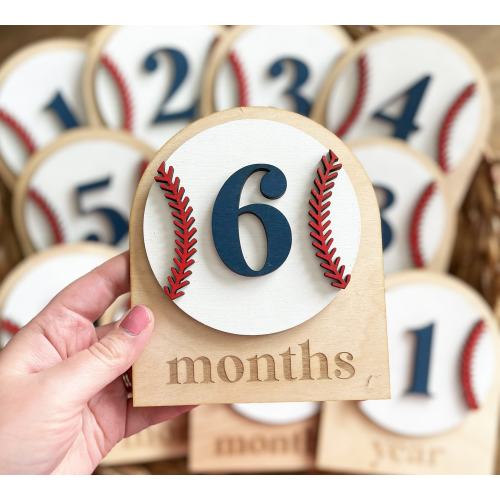 Baby Monthly Milestones Photo Prop - Baseball Monthly Milestone Marker
