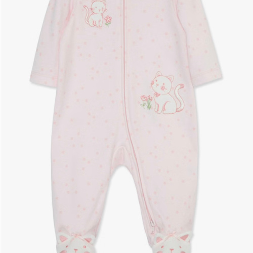 Little Me Clothes for Baby Girls' 100% Cotton Scratch-Free Tag Footie Sleeper