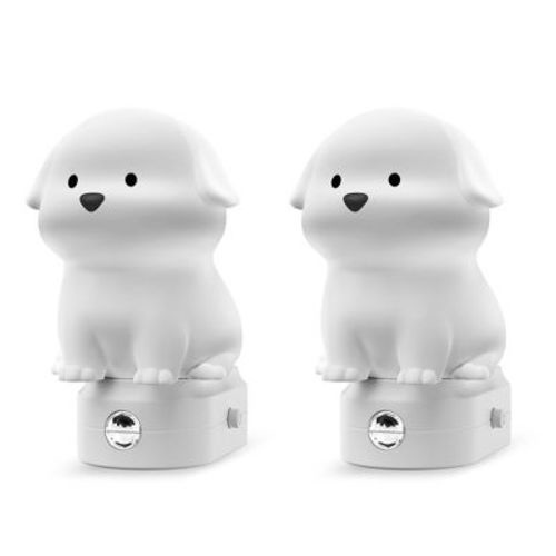 DORESshop Plug-in Puppy Night Light for Kids, RGB + 3000K, Dusk to Dawn Sensor, Cute Dog Design for Bedroom, Nursery, Gift(2-Pack)