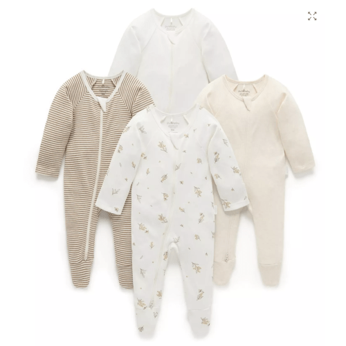 Purebaby
Unisex 4 Pack Zip Footie - Baby