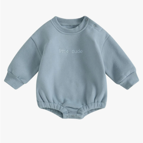 VISGOGO Newborn Infant Baby Boy Girls Oversized Romper Little Dude Sweater Onesie Coming Home Outfit Neutral Clothes