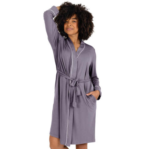 Clea Bamboo Classic Robe | Granite