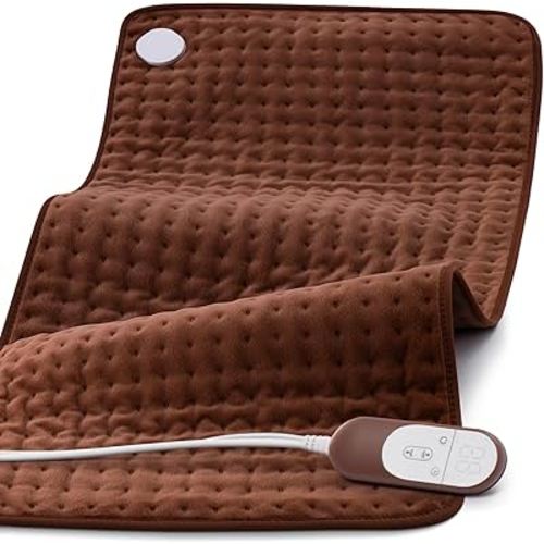 17x33 Heating Pad for Pain Relief | Ultra-Soft Microplush Fabric | 6 Adjustable Heat Settings (Moist & Dry) | Safe 2-Hour Auto Shut-Off | Perfect for Back, Neck, Shoulders | Great Gift Idea