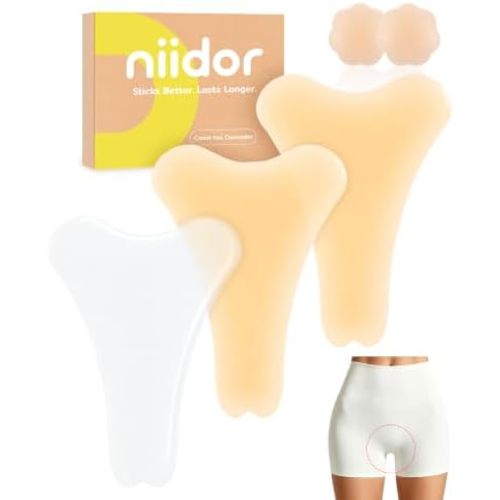 Niidor Camel Toe Concealer Anti Camel Toe Invisible Cover, Yoga Camel Toe Proof Pad for Women, 3/4 Pack
