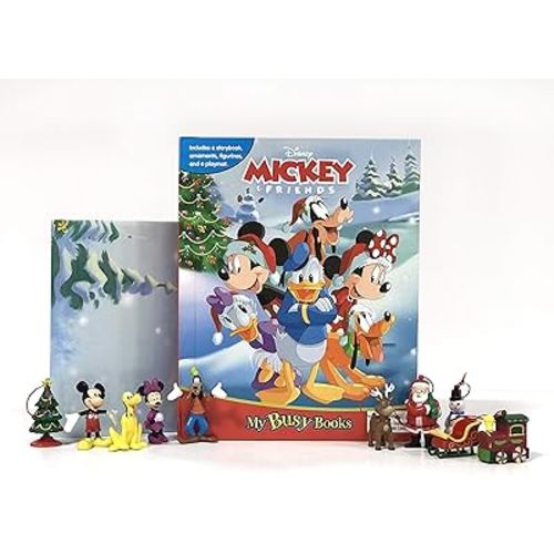 Disney Mickey's Christmas My Busy Books - Storybook, 10 figurines, playmat