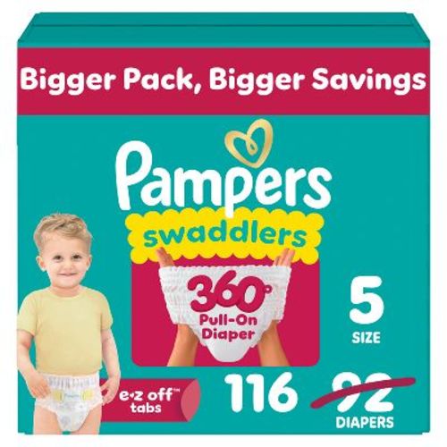 Pampers Swaddlers 360 Disposable Diapers OMS Pack - Size 5 - 116ct