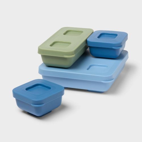 Set of 4 Blue and Green Snack Containers - Pillowfort™