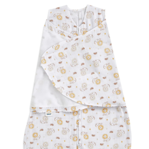 Lion Print Cotton Muslin Newborn Swaddle | HALO