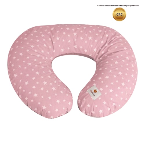 Amamantas 100% Cotton Nursing Pillow, Ergonomic Support, Removable Cover, Pink