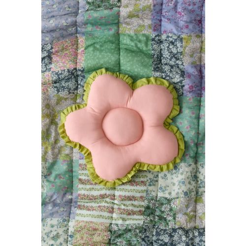 Birdie Flower Shaped Ruffle Throw Pillow