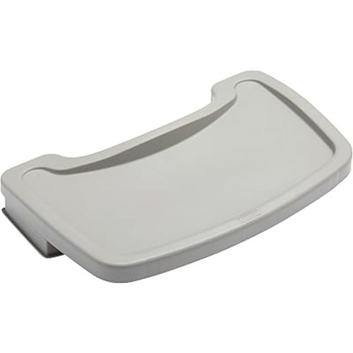 Rubbermaid Commercial Products High Chair Food Tray, 19.5-Inch, Plastic, Platinum, Easy Cleaning/Rinsing, Removeable Tray for Portable Highchair, Child/Baby/Toddler Food Table