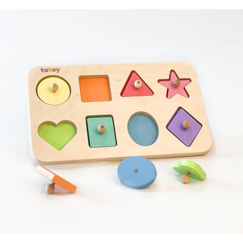 Wooden Shape Sorting Toy, Montessori Puzzle, Toddler Gift Birthday