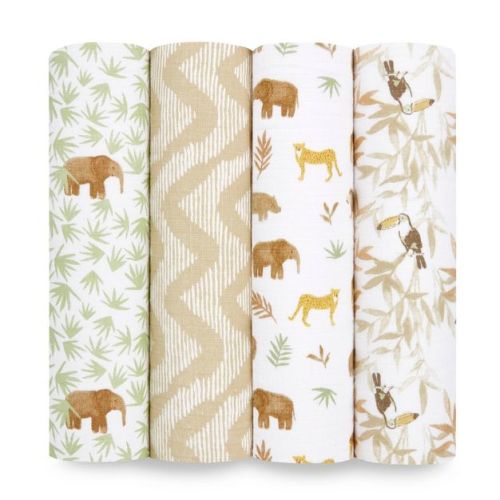 aden + anais essentials 4pk Cotton Muslin Swaddle Blankets