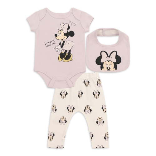 Disney Newborn Baby Girls Layette Set, 3pcs Bib Set, Sizes 0/3 Months - 3/6 Months - 6/9 Months