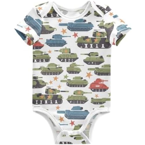 Ollabaky Unisex Baby Bodysuits Short Sleeve Cotton Baby Boys Girls Clothes