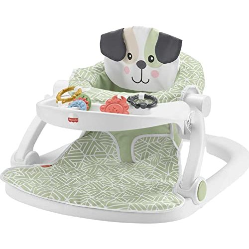 Fisher-Price Baby Portable Baby Chair Sit-Me-Up Floor Seat with Snack Tray and Developmental Toys, Puppy Perfection [Amazon Exclusive]