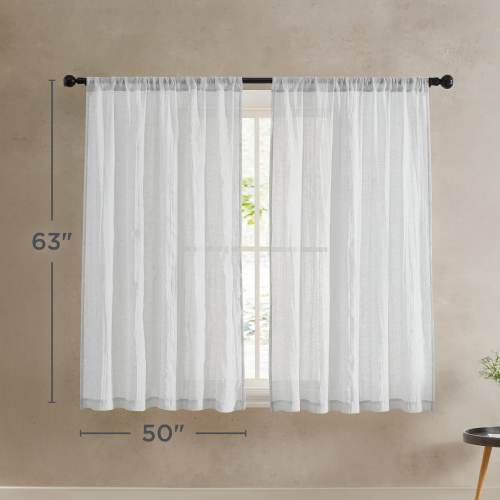 French Connection Charter Crushed Rod Pocket Window Curtain Pair