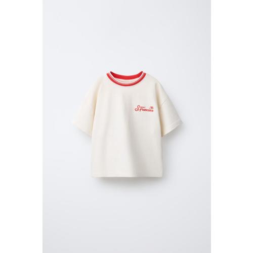 EMBROIDERED TEXT T-SHIRT - White | ZARA United States