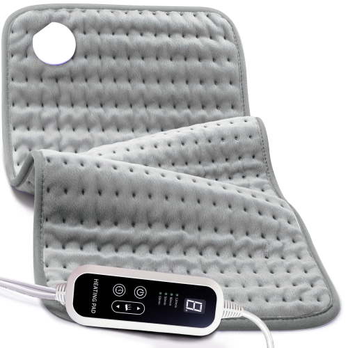 Heating Pad,Electric Heating Pads for Back,Neck,Abdomen,Moist Heating Pad for Shoulder,Knee,Arms,Legs,Dry/Moist Heat & Auto Shut Off,Birthday Gifts for Men and Women,Light Gray,24x12 Inch