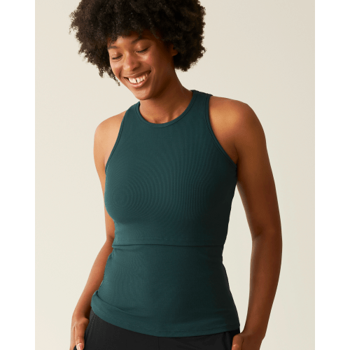 Ribbed Bamboo Racerback Nursing Tank | Grey Heather - Kindred Bravely
