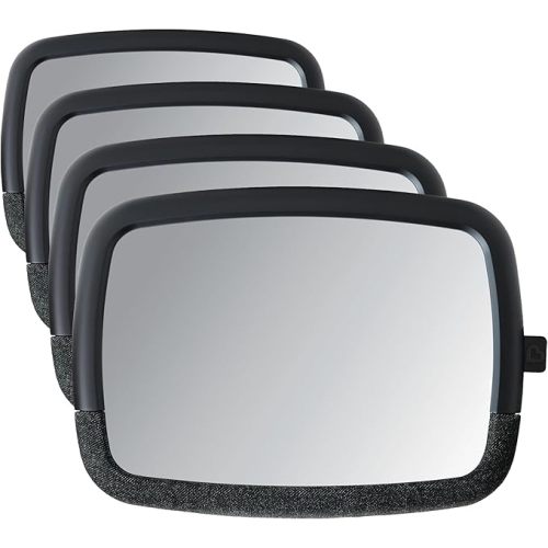 Munchkin Baby Car Mirror for Rear Facing Car Seats, Pivot 360 Baby in-Sight Adjustable Auto Mirror, Black