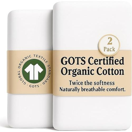 Thickest GOTS Certified 100% Organic Cotton Bassinet Sheets 33x20, Made in Turkey with Luxuriously Soft 200 GSM Cotton – for Maxi COSI, Koola, Baby Delight, Newton, Bedside Sleepers Mattress