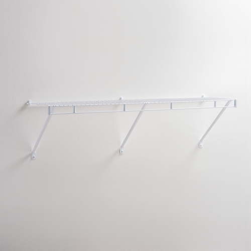 Rubbermaid 4' x 12" White Steel Wardrobe Shelf Kit. 4 sq. feet of added storage.