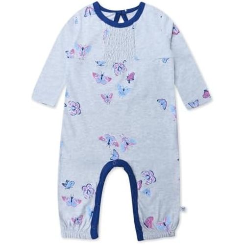 HonestBaby baby-girls Gathered Front Coverall 100% Organic Cotton for Baby Girls