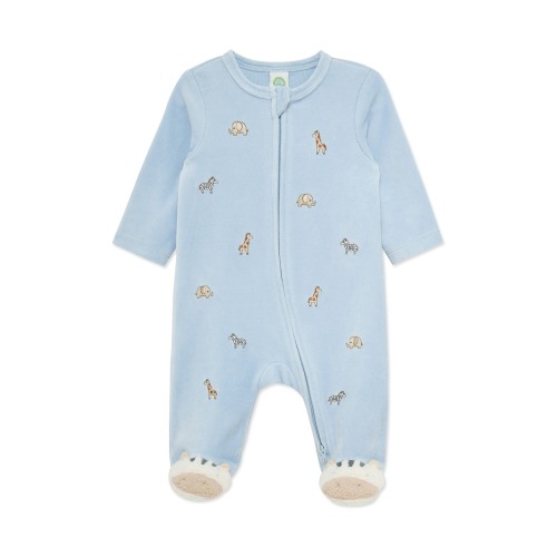 Animal Velour Footie