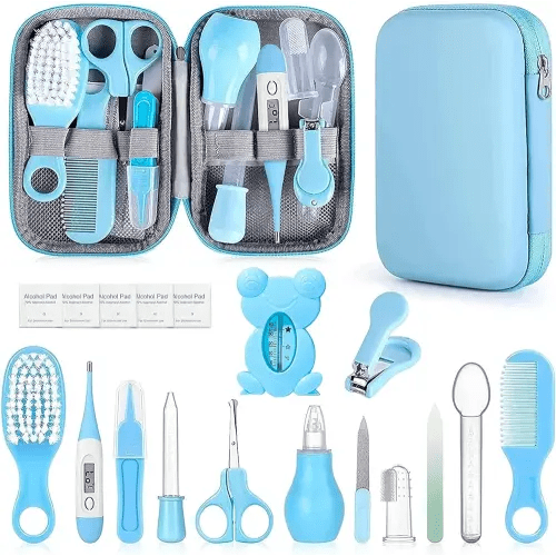 Baby Grooming Kit, Infant Safety Care Set with Hair Brush Comb Nail Clipper Nasal Aspirator,Baby Essentials Kit for Newborn Girls Boys