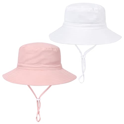Baby Toddler Sun Hat,Boys Girls Bucket Hat for Kids UPF 50+ Sun Protective Child Summer Beach Hats 0-5 Years