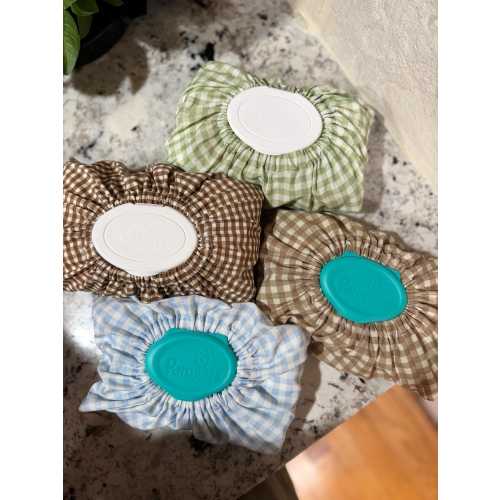 Gingham Baby wipe cover