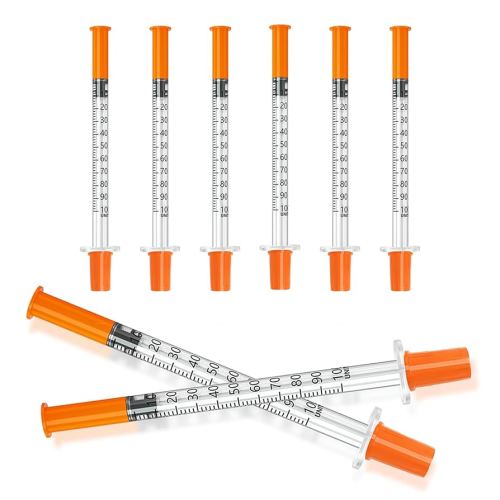 U-100 Syringe 1ml/cc 31G 1/4"(6mm) Syringes, Individual Package, Box of 100