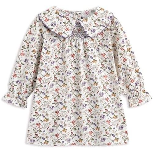 Simplee kids Baby Infant Girls Floral Casual Dress for Spring Fall Long Sleeve Toddler Playwear Dress