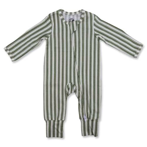 Silent Night Vintage Stripe Christmas Folding Feet Jammies