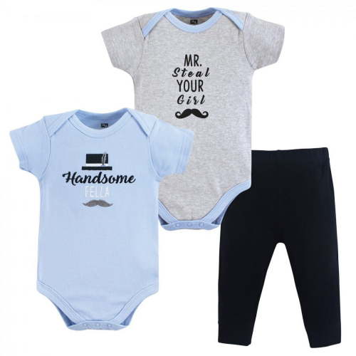 Hudson Baby 2 Cotton Short Sleeve Bodysuits and Pant Set, Preemie - 24 Months
