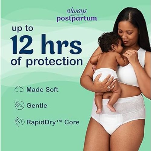 Amazon.com: Always Discreet Postpartum and Adult Incontinence Underwear for Women, Large, Maximum Protection, 14 Count : Health & Household