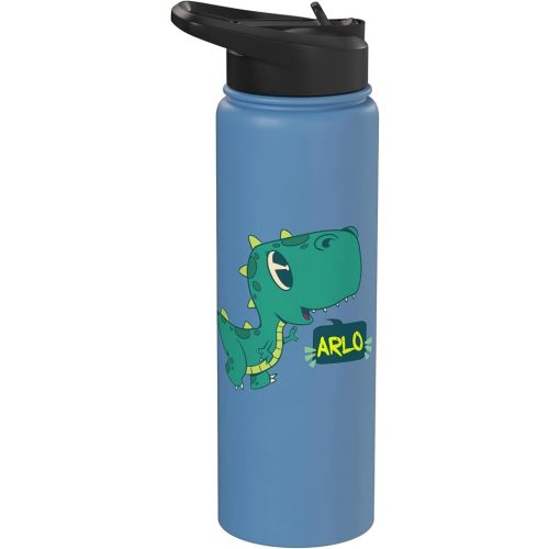 ARLO - Cute Boys Name with adorable Dinosaur Stainless Steel Insulated Water Bottle