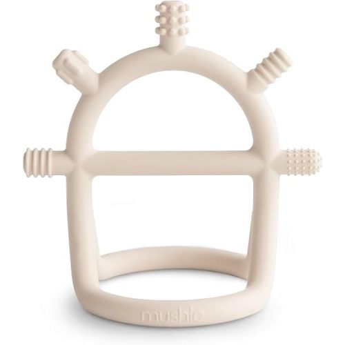 mushie Silicone Baby No-Drop Sensory Teether Toy (Shifting Sand)