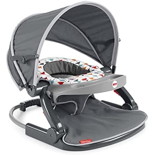 Fisher-Price On-the-Go Sit-Me-Up Floor Seat Arrows Away, Travel Baby Chair for indoor and outdoor use [Amazon Exclusive]