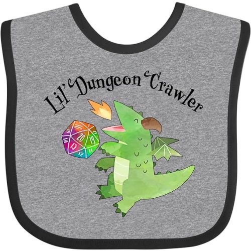 inktastic Lil' Dungeon Crawler- Cute Dragon Baby Bib