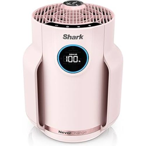 Shark Air Purifier for Home, NeverChange Compact Pro, for Bedroom, Nursery, Home Office, Dorm, HEPA-Exceeding Filter, Captures Pollutants, Pet Dander, Dust, Odor, Smoke, and More, HP072PK, Quartz