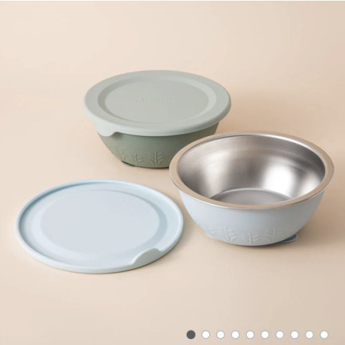 Stainless steel & Silicone Baby Bowl | Feeding Suction Bowl | Moonkie
