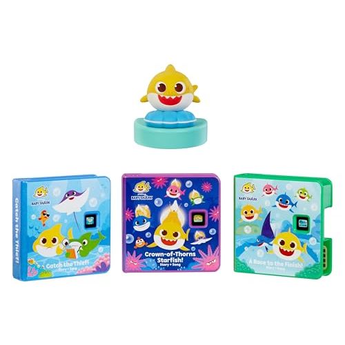 Little Tikes Story Dream Machine Baby Shark Heroes Collection, Storytime, Books, Audio Character, Toy Gift for Toddlers, Kids Girls Boys Ages 3+