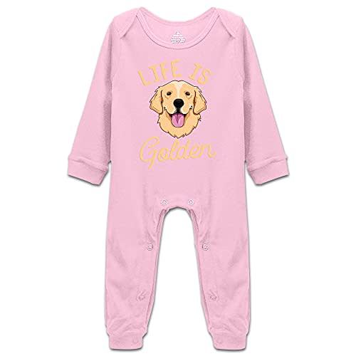Life is Golden(Golden Retriever) Infant Short Sleeve 100% Cotton Bodysuit/Long Sleeve Romper/Sleeveless Jumpsuit