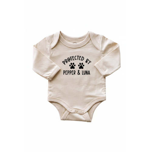 Personalized Long Sleeve Graphic Bodysuits | Natural