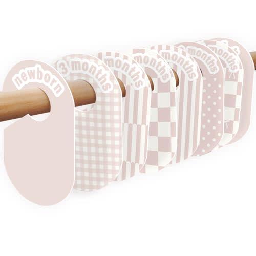 8 Pack Baby Closet Dividers – Pure Green Nursery Organizer for Baby Clothes 0-24 Months, Closet Size Markers, Baby Clothing Organizer for Nursery (Mauve)